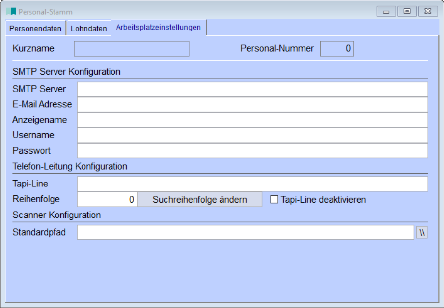 PersonalstammArbeitsplatzeinstellunen