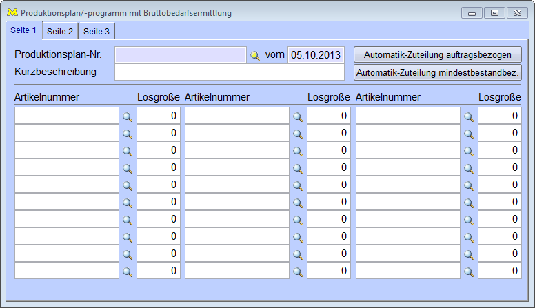 ProduktionsplanBruttobedarfsermittlung