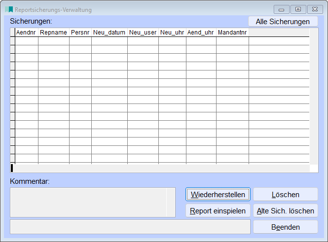 ReportsicherungsVerwaltung