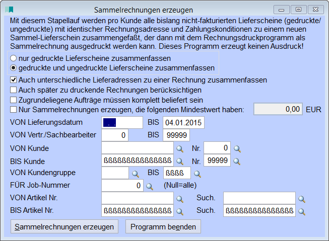 SammelrechnungErzeugen