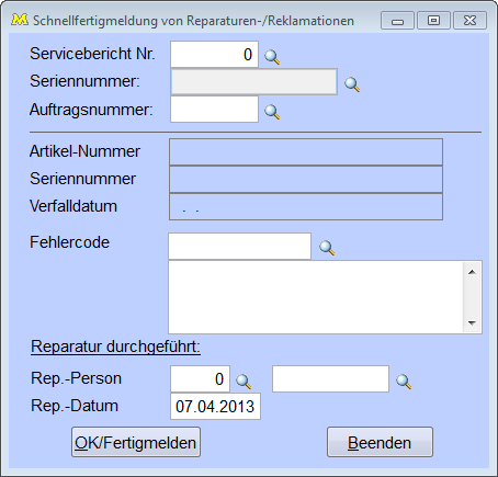 SchnellfertigmeldungReparaturenReklamationen