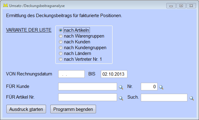 UmsatzDeckungsbeitragsanalyse