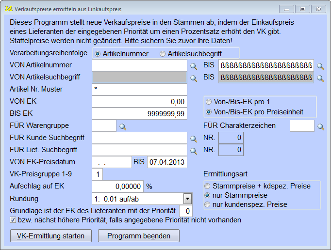 VerkaufspreiseErmittelnAusEinkaufspreis