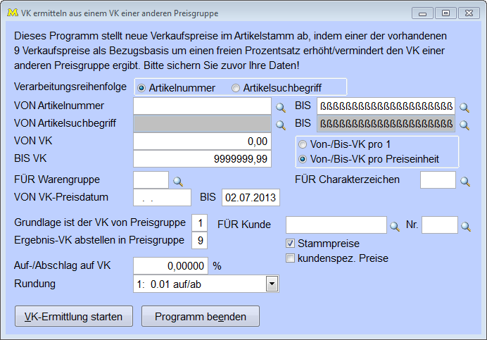 VKErmittelnAusVKEinerAnderenPreisgruppe