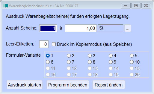 WarenbegleitscheinStapeldruckProduktion
